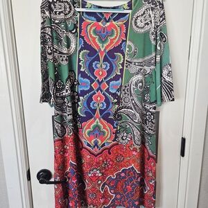 Multicolor Paisley Print Dress